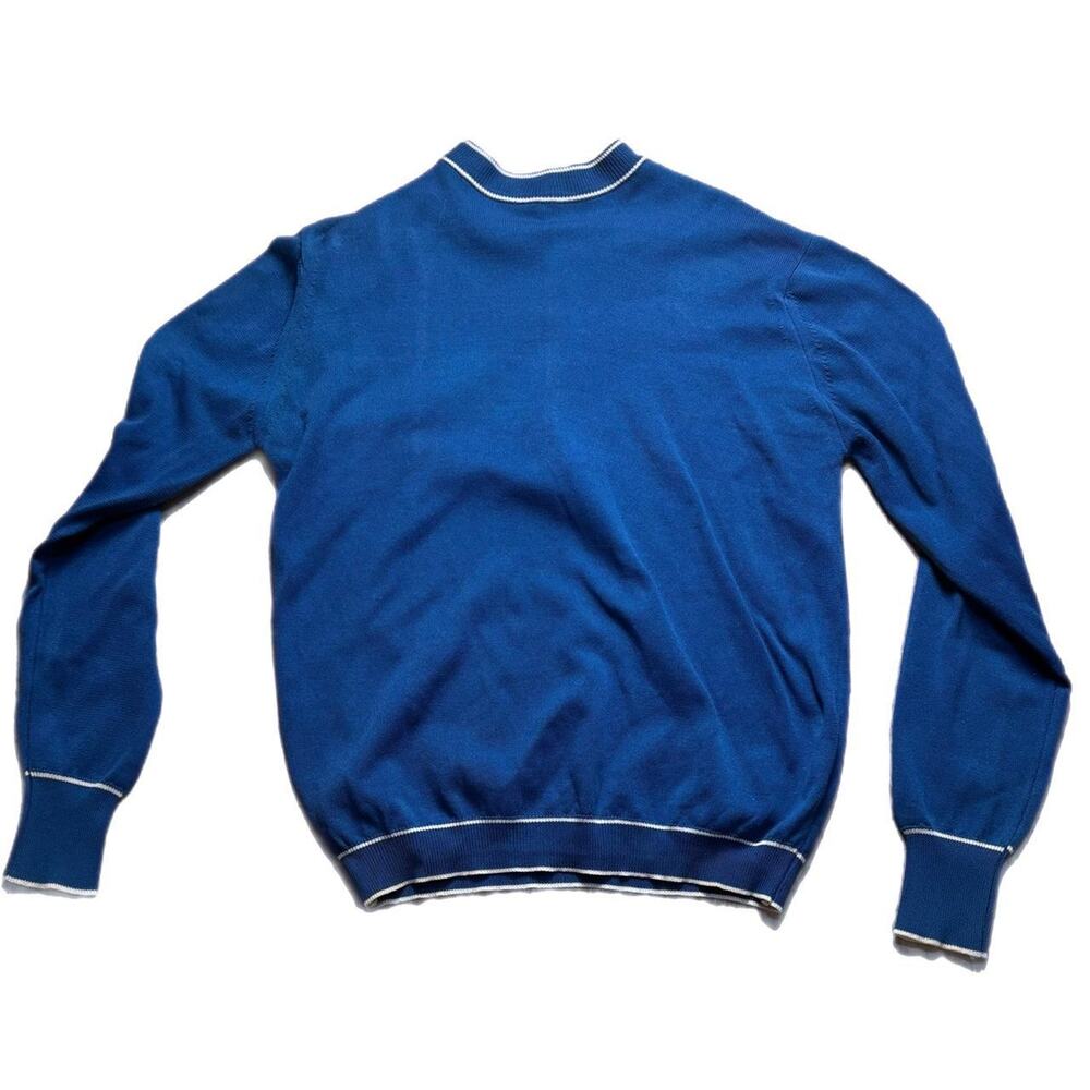 70s vintage blue and white striped collar sweater (medium)